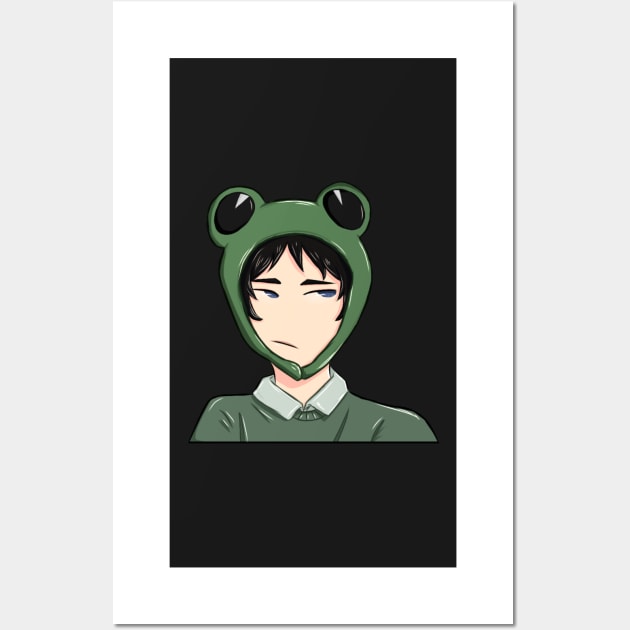 Akaashi in a frog hat Wall Art by Sophprano